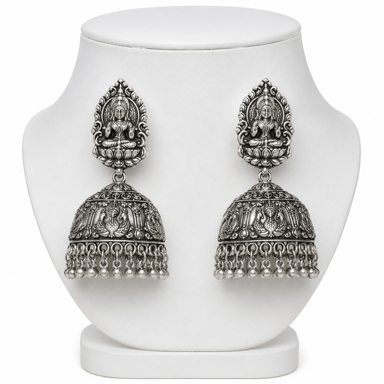 Silver Temple Earrings